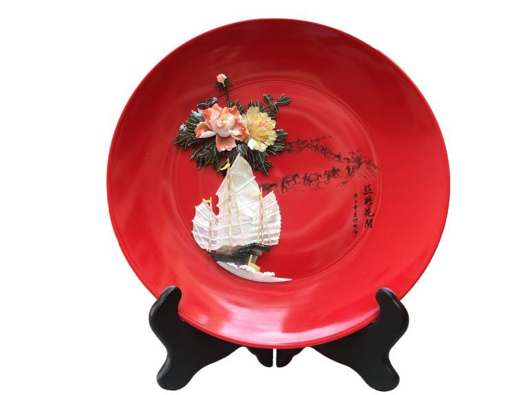 丝路花开瓷盘摆件